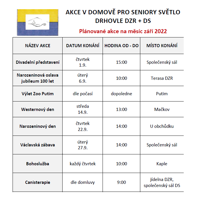 akce v domově v září 2022