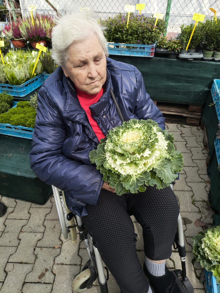 Klientka si kupuje ozdobné zelíčko